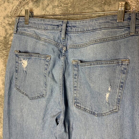 Forever 21 Women 90s Baggy Loose Destroyed High Rise Light Wash Denim Jeans 29 - Picture 5 of 11